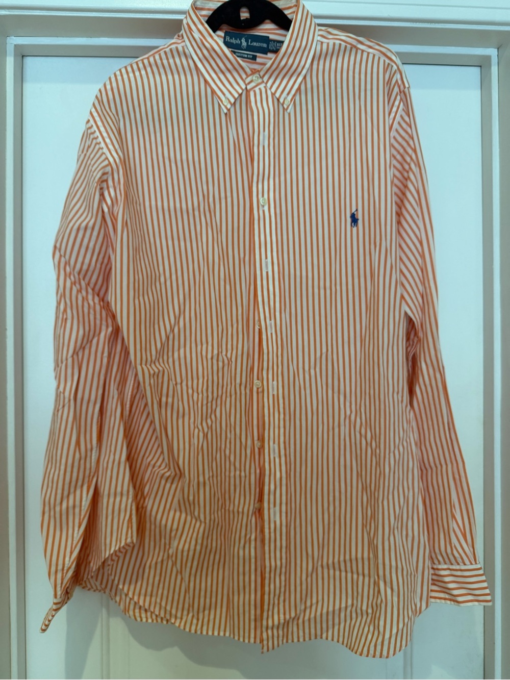Men’s Ralph Lauren Orange Stripe Classic Button-Down Shirt, XLT
